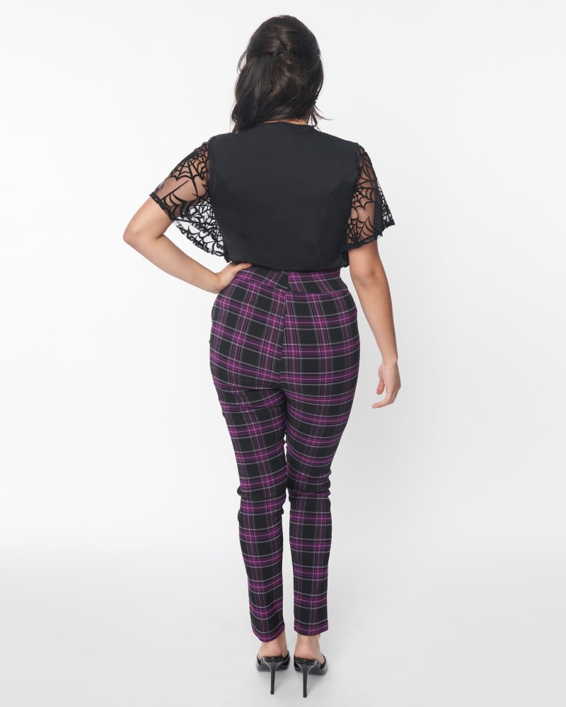 Plaid cigarette pants store